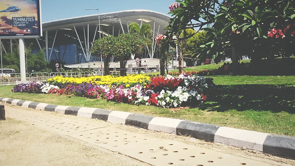 Terminal forecourt planting at Bangalore International Airport
