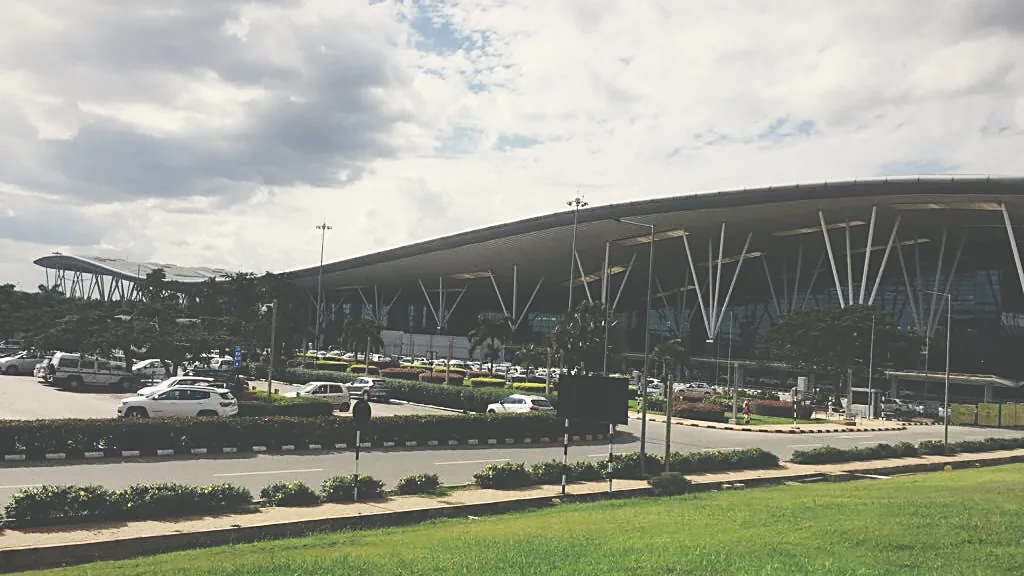Terminal 1 at Bangalore International Airport with the landside landscape